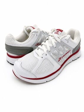 I-Runner Men’s Athletic Therapeutic Walking Running Shoes White Red Size 10W